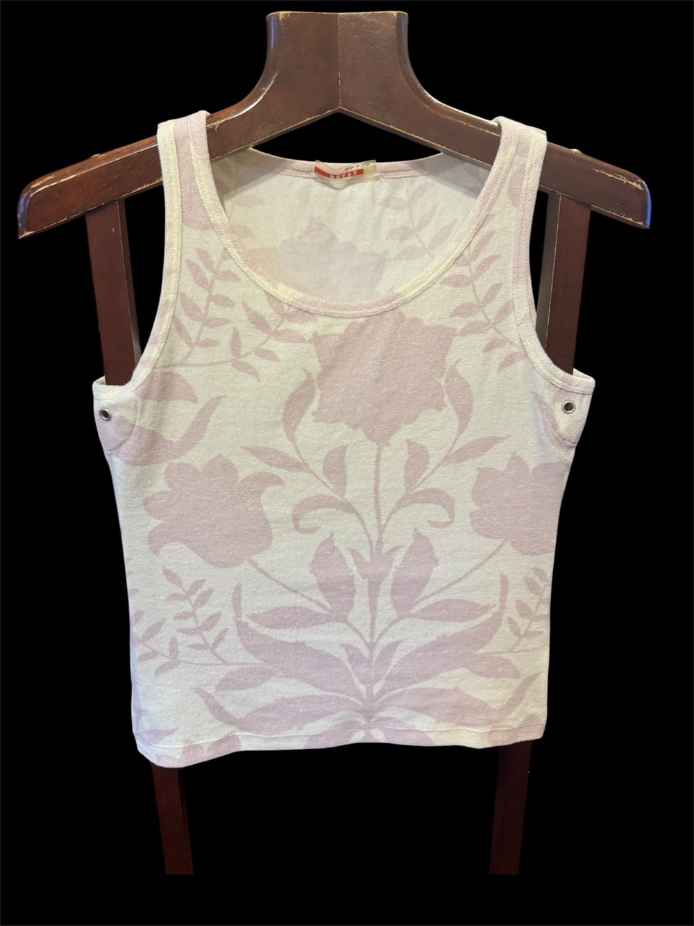 Prada Italy authentic cotton knit Women's Floral Tank Top - Light Pink like new